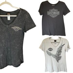 037. Harley-Davidson Women's Dealer 3 shirt Bundle Kauai, Hawaii Custom Designs